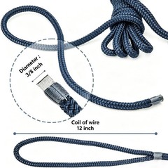 4 Pack 3/8″ x 15’ Boat Dock Lines for Boat & Pontoon, Premium Marine- Grade D…