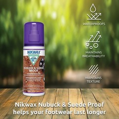 Nikwax Nubuck & Suede Proof, 125ml, Spray-On Waterproofing Restores DWR Water…