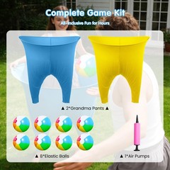 11PCS Granny Pants Yard Game Set – Oversized Blue & Blue, Yellow, Multicolor