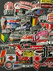 100Pcs JDM Brand Logo Themed Waterproof Stickers Pack Car Motorcycle Racing Moto