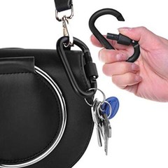 Locking Carabiner Clip, Caribeaner Clips Black D Ring Spring Snap Key 4Pack