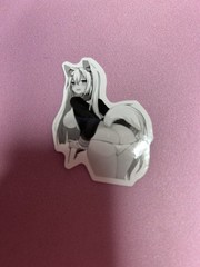 black and white waifu lewd stickers #4