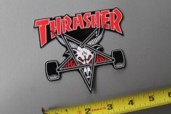 Thrasher Skateboard Magazine Goat Pentagram Star Red Z73B Skateboarding STICKER