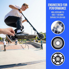 Scooter Wheels – Quality Pair of 2pcs 100mm Stunt Scooter Wheels for Smooth Ride