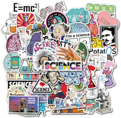 50pcs Laboratory Physics Chemistry Graffiti Stickers Science Einstein Decals