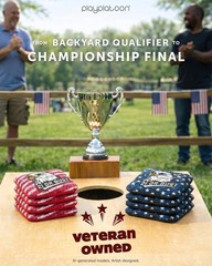Play Platoon Tournament Series Cornhole Bags Set of 8-4 Red & 4 Blue Bald Eagles