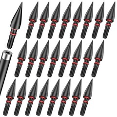 24Pcs Archery Field Points Screw-in Arrow Point 100 Grain 5/16″ Steel Field Tips