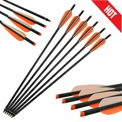 6/12 Pcs 16-22» Archery Crossbow Bolts Carbon Shaft Arrows for Hunting Shooting