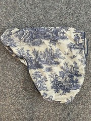 English Saddle Cover With Blue Design Pattern In Cotton Blend Material