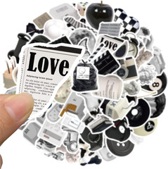 Aesthetic Stickers Black and White Sticker Pack 60PCS, Y2K Sticker for Laptop De