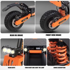 Off-road Electric Scooter For Adults 5600W 60V 27AH 50MPH E-Scooter With Seat