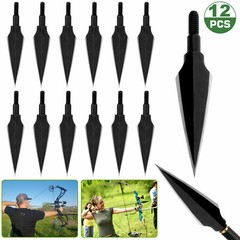 12Pcs Archery Arrowheads Broadheads 150gr Screw Points Bow Crossbow for Hunting