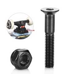 16 Pcs 1 Inch Skateboard Mounting Hardware Screws Bolts Black – 16 Pcs