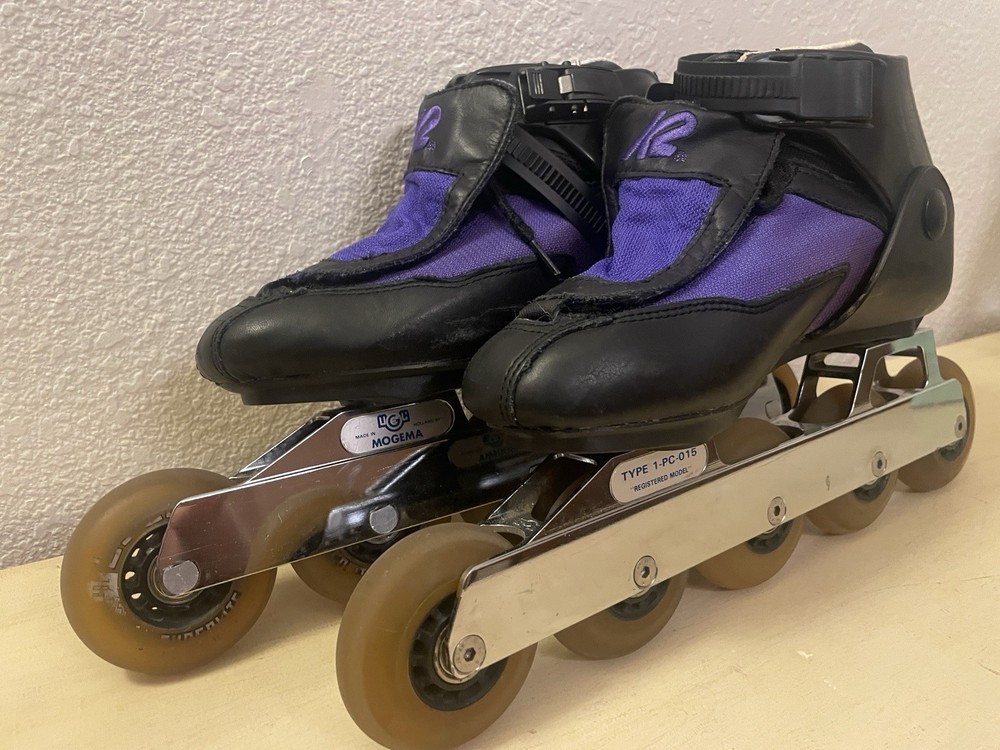 K2 Extreme Speed Inline Skates Mens US 8 Black/Purple Mogema Frame