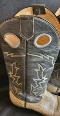 Rare Vintage Tony Lama Grey Bullhide Buckaroo Cowboy Boots-M 8 AA / W 9.5 Narrow