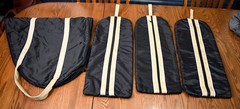 Dover, lot of 1 saddle bag + 3 bridle bags, black, cover $149.80