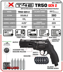 Umarex TR50 Paintball Marker w/ Red Dot Sight, Rubber Balls & CO2 (2292176) GEN2