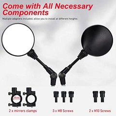 Motorcycle Mirrors with 7/8″ Handlebar Mount, ATV Mirrors Compatible with ATV