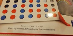 Giant 4 In A Row Game Wood Board – white with blue and red discs 21.75″ x 14.75″