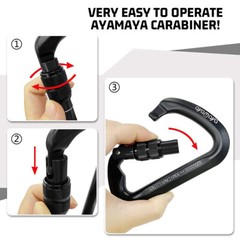 30KN D-Shape Aluminum Screw Locking Carabiner Climbing Rescue Caving Hook Buckle