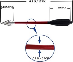 6.7» Mini Crossbow Bolts Metal 2 Blade Broadheads Pistol Survival Arrow Hunting