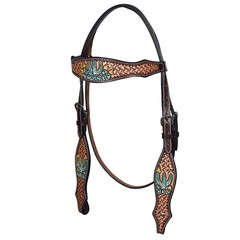 Western Headstall and Breast Collar Set HILASON Tooled Leather Horse Bridle Tack