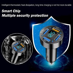 66W Fast USB Car Charger Fast Charge with Voltmeter LED Light Display Car Cha…