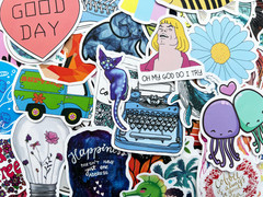1000 Random Bulk Sticker Bomb Lot Fun Variety Pack Luggage Skateboard Decals