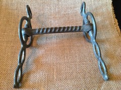 Antique iron twisted driving horse bit, 100+ years old, good condition