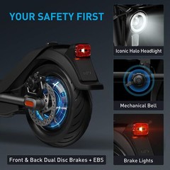 NIU KQi3 Pro with 31 Miles Long Range 350W – Electric Scooter for Adults – Black