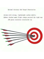 12Pack 30-inch Carbon Arrows SP500 Archery Hunting For Compound&Recurve Bow