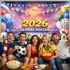World Cup Banner International Soccer Event Party Decorations Soccer Stadium Bac