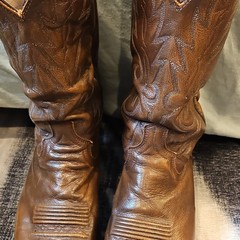 Dan Post Brown Leather Vintage Western Cowboy Boots Mens Size 9 RARE!