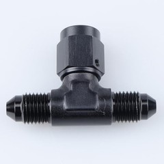 -3 AN Male Flare Tee Fitting Adapter with AN3 Female Swivel On Side 3AN Black