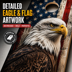 Patriotic Eagle Cornhole Board Wraps Set of 2 American Flag Vinyl 24×48