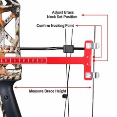 Archery Bow String Nocking Points Pliers with T Shape Turning Bow Square Ruler