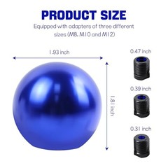 Round Ball Shift Knob, Aluminum Alloy Car Gear Shift Knob, Stick Shifter Blue