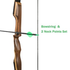 Deerseeker Archery Bow String Replacement with Finger Protector & 2 Nock Poin…