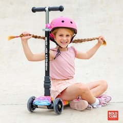 Big Fold | Three Wheel Scooter for Children Ages 5-10 Years | LED Wheels with…