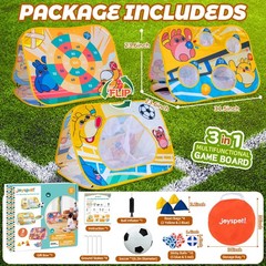 Giant 3-in-1 Bean Bag Toss Game for Kids, Toddler Toys Soccer Goal Board, Dar…