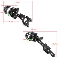 5 Pin Sight Compound Bow 4X 6X 8X Lens 0.019″ Fiber Adjustable Archery Hunting
