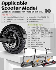 60/70-6.5 Solid Tire, 10×2.5 Tubeless Tyre Replacement for Segway Ninebot Max…