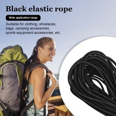 1/8″ Bungee Shock Cords with Hooks,65 Feet 1/8 inch x 65 feet, Black, Black