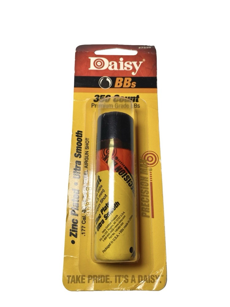 Daisy PrecisionMax .177 Caliber Steel BBs 350 Count Tube Yellow Card NOS