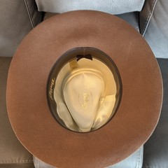 Bailey Tan 100% Wool Felt Western Cowboy Hat Brown Leather Band Size 7 1/8