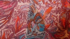 R.J. Classics orange/multicolor print 37.5 short-sleeved equestrian shirt Sz XS