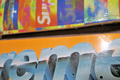 2 Lot Supreme Distorted Box Logo & Orange 3D Logo Graphic Skateboard Deck