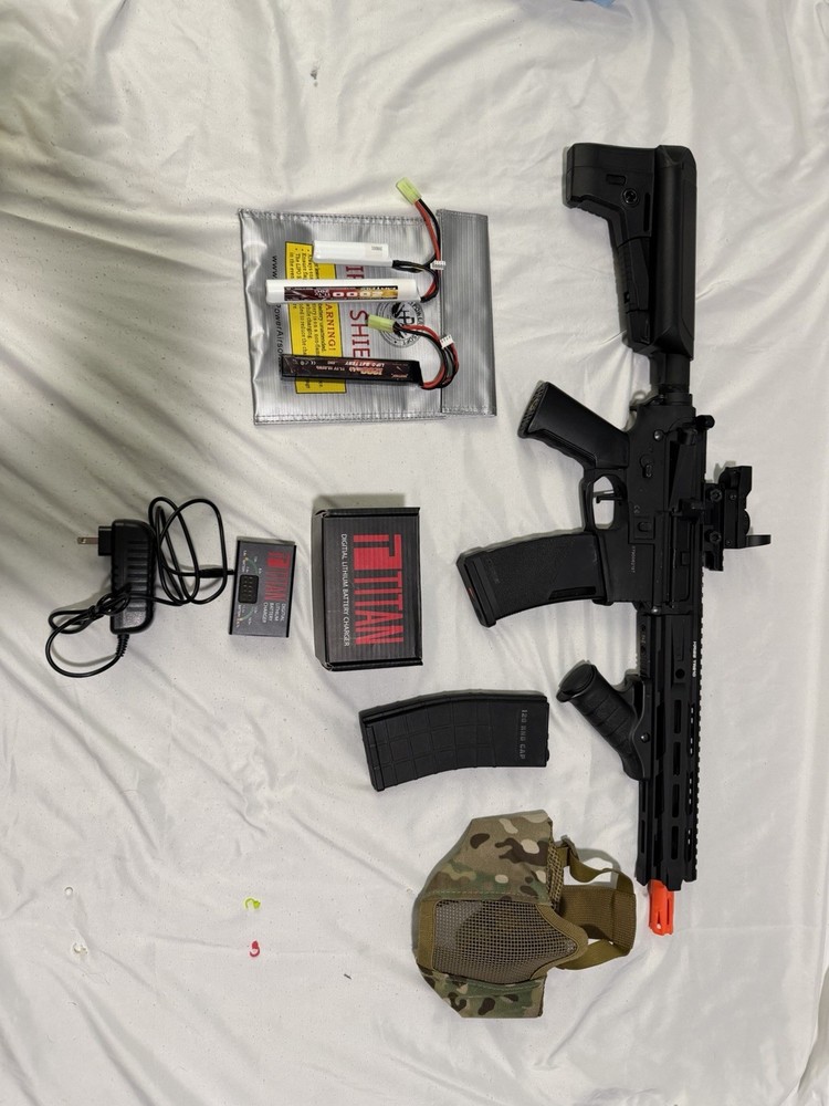 Krytac Full Metal Trident MK][-M CRB AEG With Red Dot And Accessories