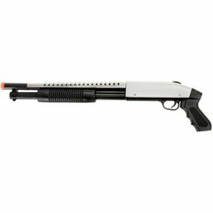 Pistol Grip Pump Action Airsoft Shot Gun Chrome Trim Shoot 300 FPS 6mm BB