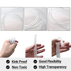 Clear Vinyl Tubing 1/2″ ID – 5/8″ OD -10 Ft 60PSI – Flexible Lightweight Plastic